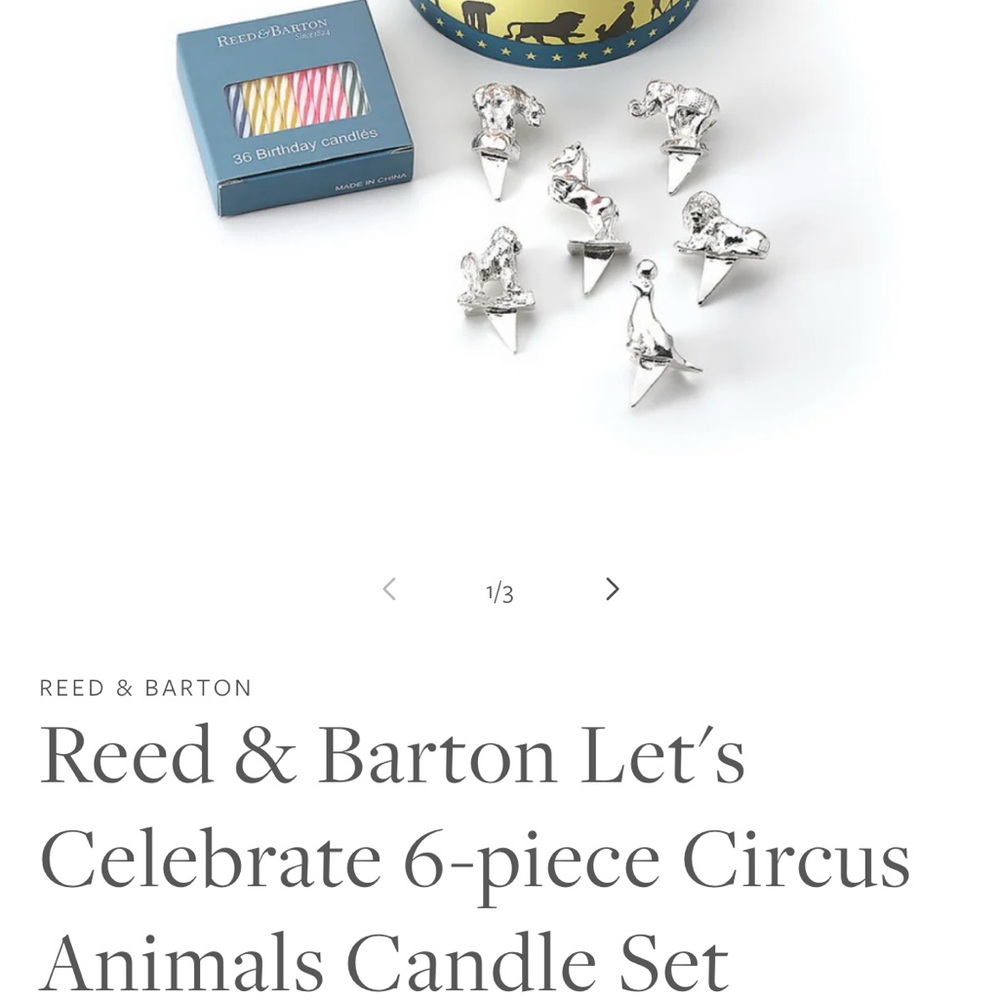 Reed and Barton Circus Animals Candle set